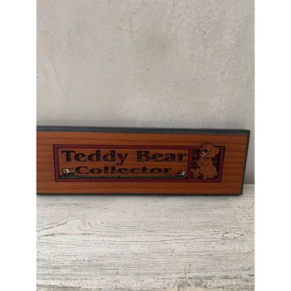 Rectangular wooden Teddy Bear Collector plaque - Picture 1 of 4